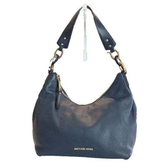 Michael Kors Isabella Black Pebbled Leather Handbag Shoulder Bag Gold Hardware - Picture 1 of 9